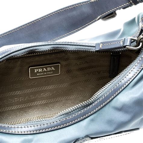 prada blue nylon shoulder bag|Prada vintage nylon shoulder bag.